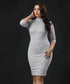 Half Sleeve Bodycon Check Dress